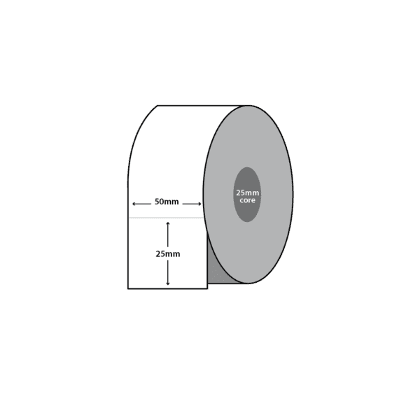 50x25 Thermal Paper Removable 1"