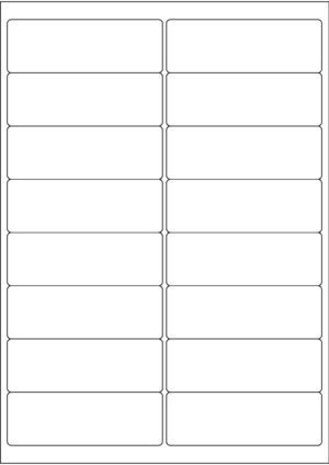 Labels 99.1mmx34mm-16 Rectangle @ Inkjet Laser Paper Permanent - White A4 (100 sheets) FULLY CENTRED