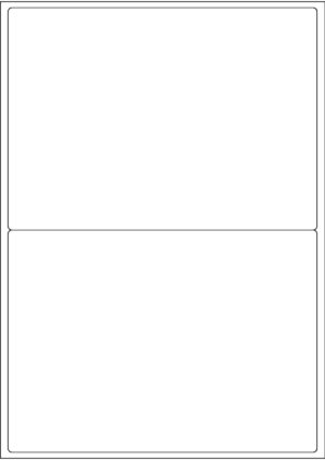 Labels 199.6 x 143.5 - 2up @ Inkjet Laser Paper Permanent - White A4 (100 sheets) FULLY CENTRED